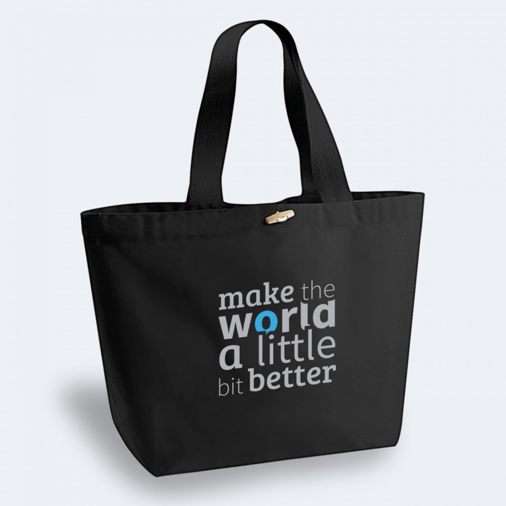 Shopping Tasche XL Make the World a little bit better schwarz